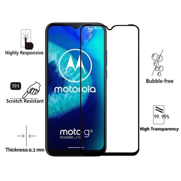 5D Ochranné tvrdené sklo Motorola Moto G8 Power Lite
